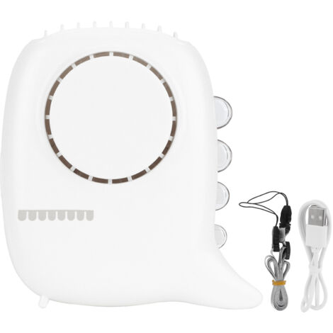 Ventilateur de cou portable USB rechargeable avec 3 vitesses - Petit ventilateur blanc