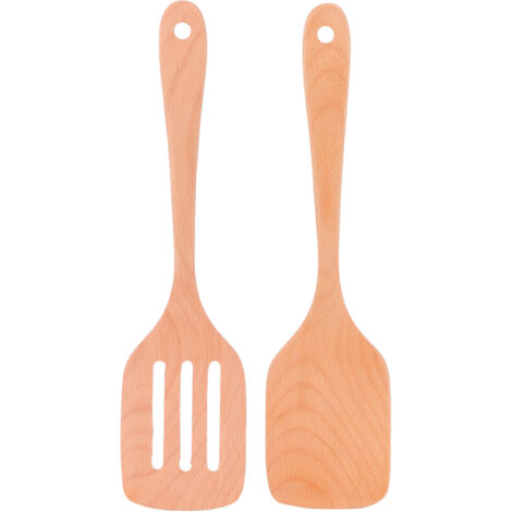 2 Pièces Spatule en Bois Écologique Anti-Adhésive Résistante à la Chaleur pour Cuisine (1/5)