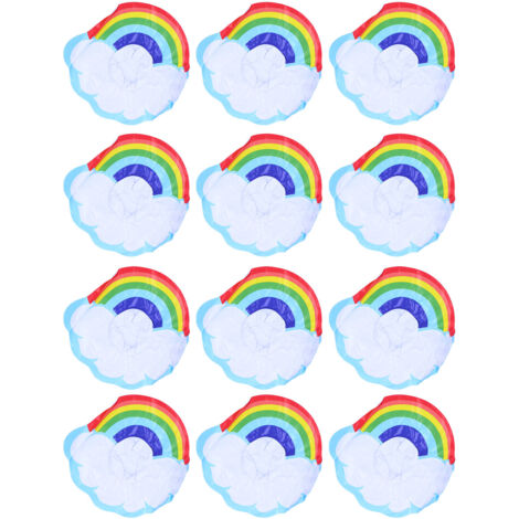 12 pièces de dessous de verre flottants nuages colorés pour piscine, jouet d'été pour enfants (1/5)