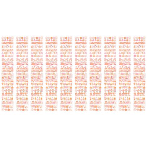 Ruban adhésif PET 10 feuilles longues - Autocollants décoratifs mignons pour calendrier, scrapbooking et décoration de bureau (1/5)