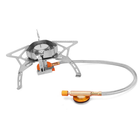 Poêle à Gaz Mini Portable Intégré Anti-Vent pour Camping Extérieur Jardin (1/5)