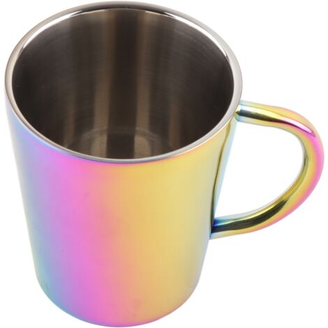 Tasse à café isotherme en acier inoxydable 300ml à double paroi avec anse, colorée pour la maison (1/5)