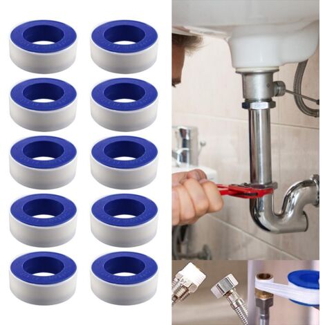 10 Rouleaux de Ruban PTFE Étanche, Ruban d'Étanchéité Haute Pression pour Tuyaux d'Eau et Gaz