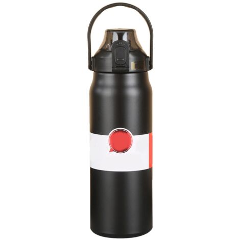 Gourde Isotherme en Acier Inoxydable 316, 1L Noir Nuit, Bouteille d'Eau Sportive Grande Taille (1/5)