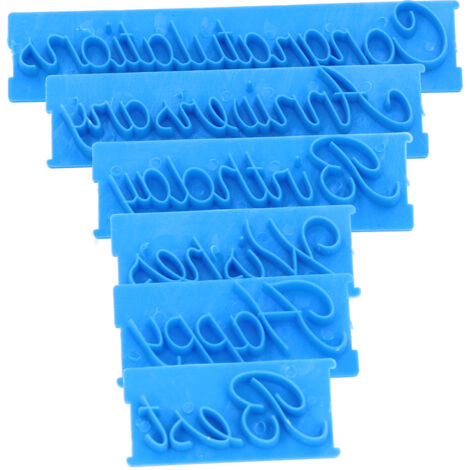6 Pièces Moule à Gâteau Lettres DIY Empreintes Alphabet Moulage Pâtisserie Fournitures Bleu (1/5)