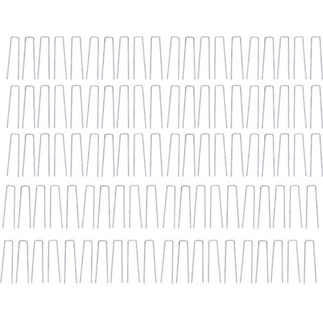 100PCS Agrafes en U pour Gazon Synthétique, Fixation Sol Paysagé, Piquets de Terrasse (1/5)