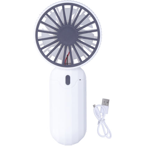 Ventilateur de Poche Mini 3 Vitesses USB pour Voyage Extérieur Maison Blanc