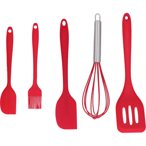 5Pcs/Set Spatule en Silicone pour Pâtisserie, Ustensiles de Cuisine DIY, Décoration Gâteau, Matériel pour Boulangerie Maison (1/5)