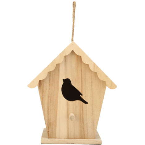 Maison pour oiseaux en bois avec entrée en forme d'oiseau - Nichoir de jardin bricolage pour extérieur et cour (1/5)