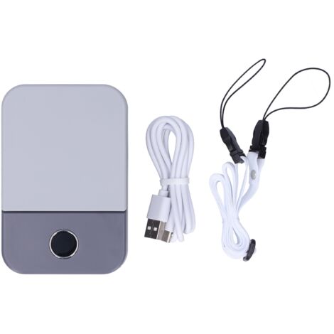Ventilateur de cou rechargeable USB avec affichage numérique LED, portable pour intérieur et extérieur - Bleu marine