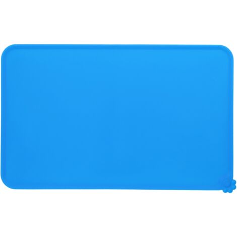 Tapis de Mangeoire Anti-Glissant Imperméable pour Animaux en Silicone (Bleu) (1/5)