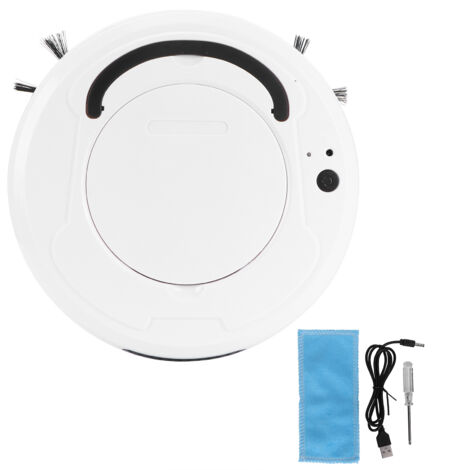Robot Aspirateur Intelligent 3-en-1 avec USB, Nettoyage Maison Automatique, Blanc (1/5)