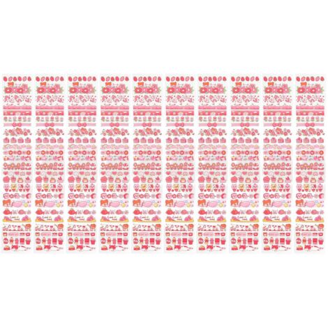 Ruban adhésif PET 10 feuilles longues - Autocollants mignons pour calendrier, décoration bureau et créativité (1/5)