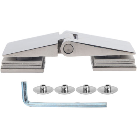 Charnière Inox à Double Biseau pour Porte de Douche en Verre 8-12mm (1/5)