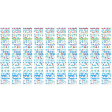 Ruban adhésif PET long 10 feuilles - Autocollants décoratifs mignons pour calendrier, type 3 (1/5)