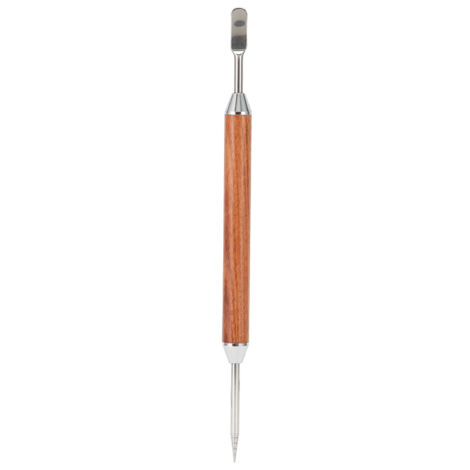 Stylo à latte en acier inoxydable avec manche en bois pour art sur café - Outil de décoration DIY (1/5)