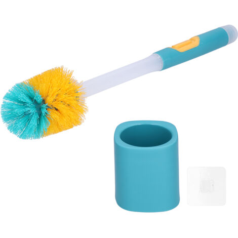 Support mural pour brosse de toilettes avec manche antidérapant - Set de nettoyage pour salle de bain (1/5)