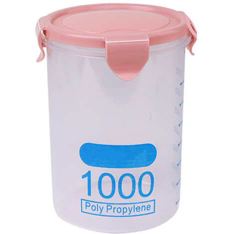 Boîte de Rangement Alimentaire 1000ml Empilable Hermétique pour Céréales et Aliments Secs, Rose pour Organisation Cuisine (1/5)