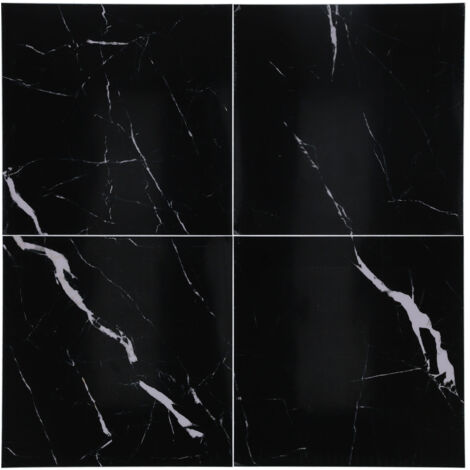4 Autocollants Épais en PVC pour Sol Imperméables, Adhésifs pour Cuisine Salle de Bain (30x30cm Noir) (1/5)