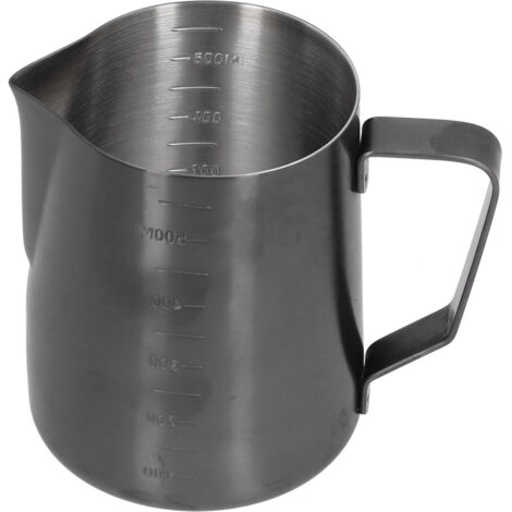 Pitcher à lait inox 600ml pour mousse à café, idéal pour barista à domicile ou bureau (1/5)