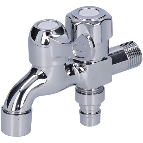 Robinet Double Usage Acier Inoxydable G1/2 Mâle pour Machine à Laver et Salle de Bain (1/5)
