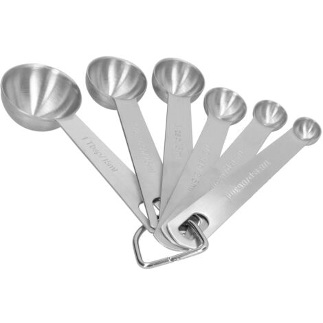 Cuillère de Mesure en Acier Inoxydable avec Échelle - Set de 6 pour Cuisine et Pâtisserie (1/5)