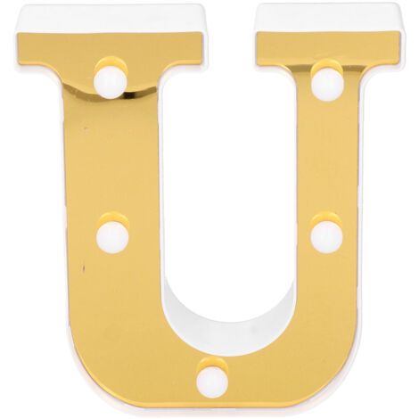 Lampe LED en forme de lettre dorée pour décoration de mariage, anniversaire ou fête, blanc chaud (1/5)