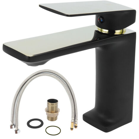 Robinet de Lavabo à Un Trou, Mixte Eau Chaude et Froide, pour Salle de Bain Maison ou Hôtel, Raccord G1/2 (1/5)