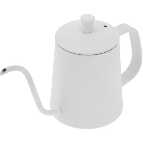 Bouilloire à thé 350ml en acier inoxydable 304, bec long pour café, idéale pour maison, bureau, hôtel, cuisine - Blanc (1/5)