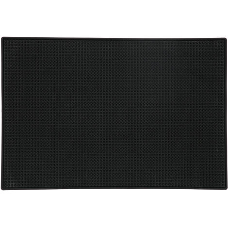 Tapis de Bar Épais Antidérapant en Caoutchouc pour Cuisine Hôtel Restaurant Café Noir (30x15cm) (1/5)