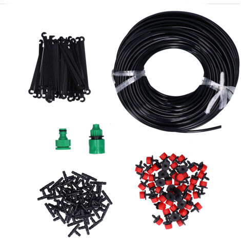 Kit d'irrigation automatique 50m avec tuyau goutte-à-goutte 4/7 et raccords