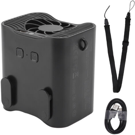 Ventilateur de Ceinture Rechargeable 3 Vitesses avec Lampe LED et Batterie de Secours pour Randonnée Camping Voyage