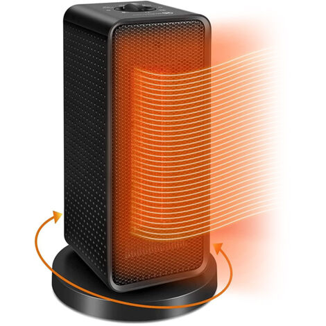 Ventilateur chauffant céramique PTC 600W/1200W - Chauffage d'appoint silencieux avec sécurité surchauffe (1/5)
