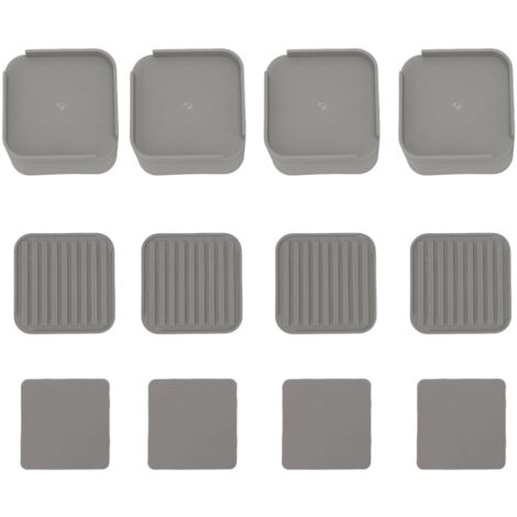 4 pièces Pieds de meuble 2 pouces Gris Carrés Caoutchouc pour Lit Canapé Lave-linge (1/5)