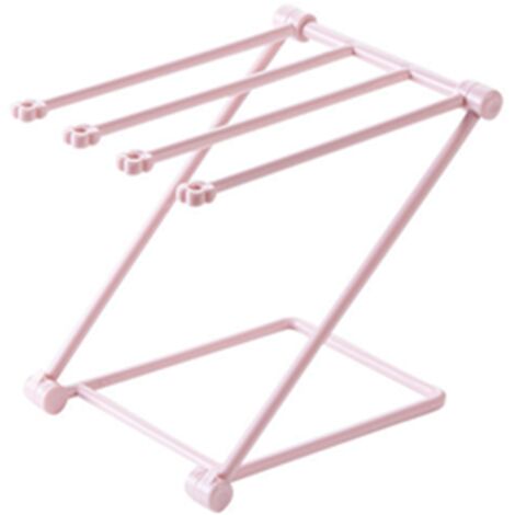 Porte-serviette pliable pour cuisine, rangement vertical torchons, support lavable rose design moderne (1/5)