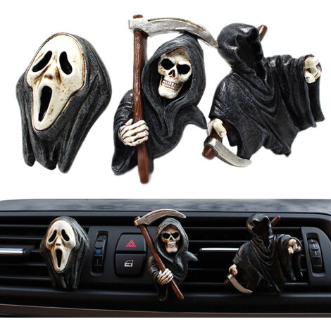 Lot de 3 désodorisants voiture clip fantôme Halloween - Air frais parfumé décoration intérieure auto - Accessoires voiture (1/5)