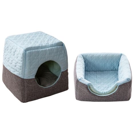Maison pour chat semi-fermée, niche douillette quatre saisons, couchage confortable pour fenêtre ou intérieur. (1/5)