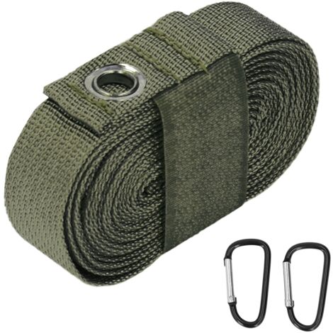 Sangle d'extension multifonction pour tente et auvent, corde en nylon militaire vert pour camping