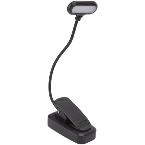 Lampe de Lecture LED Clip, 3 Niveaux de Luminosité, Cou Flexible, Portable pour Voyage et Maison, Protection des Yeux