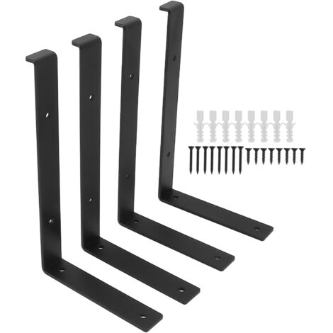 4 supports d'étagère en métal en forme de L, 20 cm, pour cuisine, bureau, salle de bain ou garage - lot de 4 pièces (1/5)