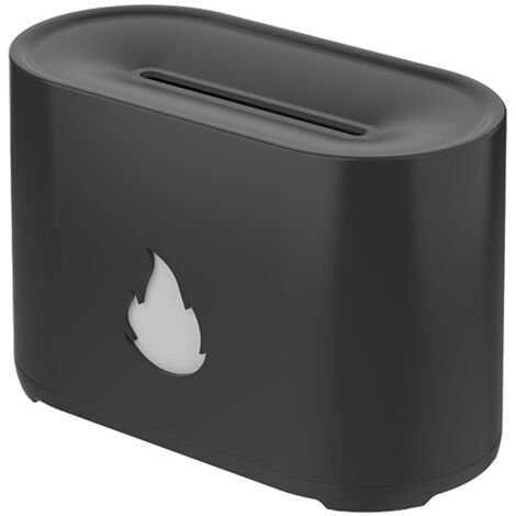 Diffuseur d'aromathérapie ultrasonique 3D avec flamme simulée - Humidificateur d'air silencieux portable pour bureau et maison, couleur noire (1/5)