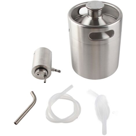 Distributeur de Bière 2L avec Tube en Silicone et Fût Mini Acier Inoxydable pour Bar et Maison (1/5)