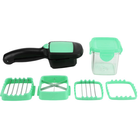 Hachoir Multifonction 5 en 1 pour Légumes, Fruits et Ail - Acier Inoxydable - Accessoire de Cuisine Vert (1/5)