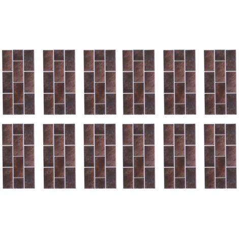 2 Packs Autocollants Carrelage Rétro Imperméables, Décor Mural Cuisine Salle de Bain (FG01 Brun Mocca) (1/5)