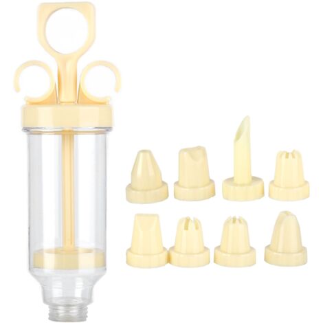 Kit de 8 Buses à Pâtisserie pour Décoration de Gâteaux et Biscuits, avec Seringue à Douille (Buses Crème) (1/5)