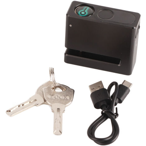 Serrure antivol à disque à empreinte digitale pour vélo, VTT et motoneige, batterie lithium 3.7V (1/5)