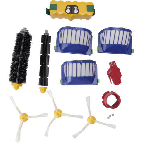 Ensemble de Remplacement pour Roomba : Batterie NiMH 14,4V 3500mAh, Brosse Principale, Brosse Latérale et Filtre (1/5)