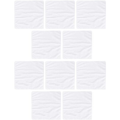 10 Pièces Serviette de Sport Microfibre 30x30 cm - Absorbante pour Yoga et Fitness, Blanc (1/5)