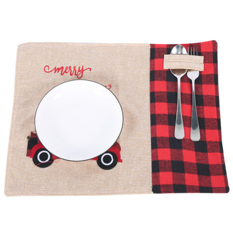 Nappe de Table en Lin avec Motifs Festifs pour Noël - Décoration Maison, Cuisine ou Restaurant (1/5)