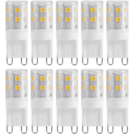 10 Ampoules LED G9 2W, Culot Céramique, Lumière Chaude 230V, pour Plafonnier et Applique Murale, Éclairage Maison (1/5)